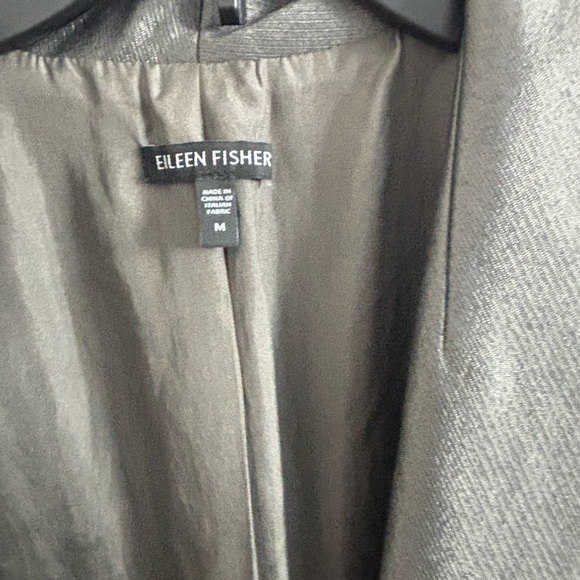 Eileen Fisher Jacket women’s Shimmering Phantom Funnel Neck Grey Black M Boho - Picture 7 of 8